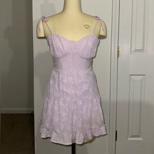 wild fable Lilac Lace Tie-Shoulder Mini Dress